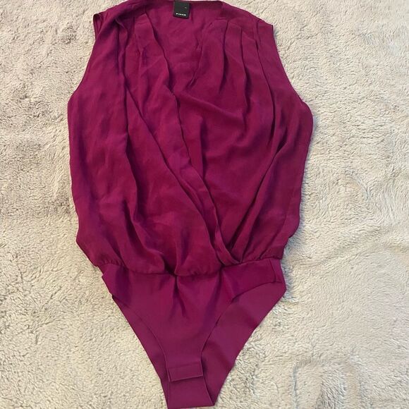 Pinko viscose bodysuit purple blouse , size 2 - Picture 8 of 14